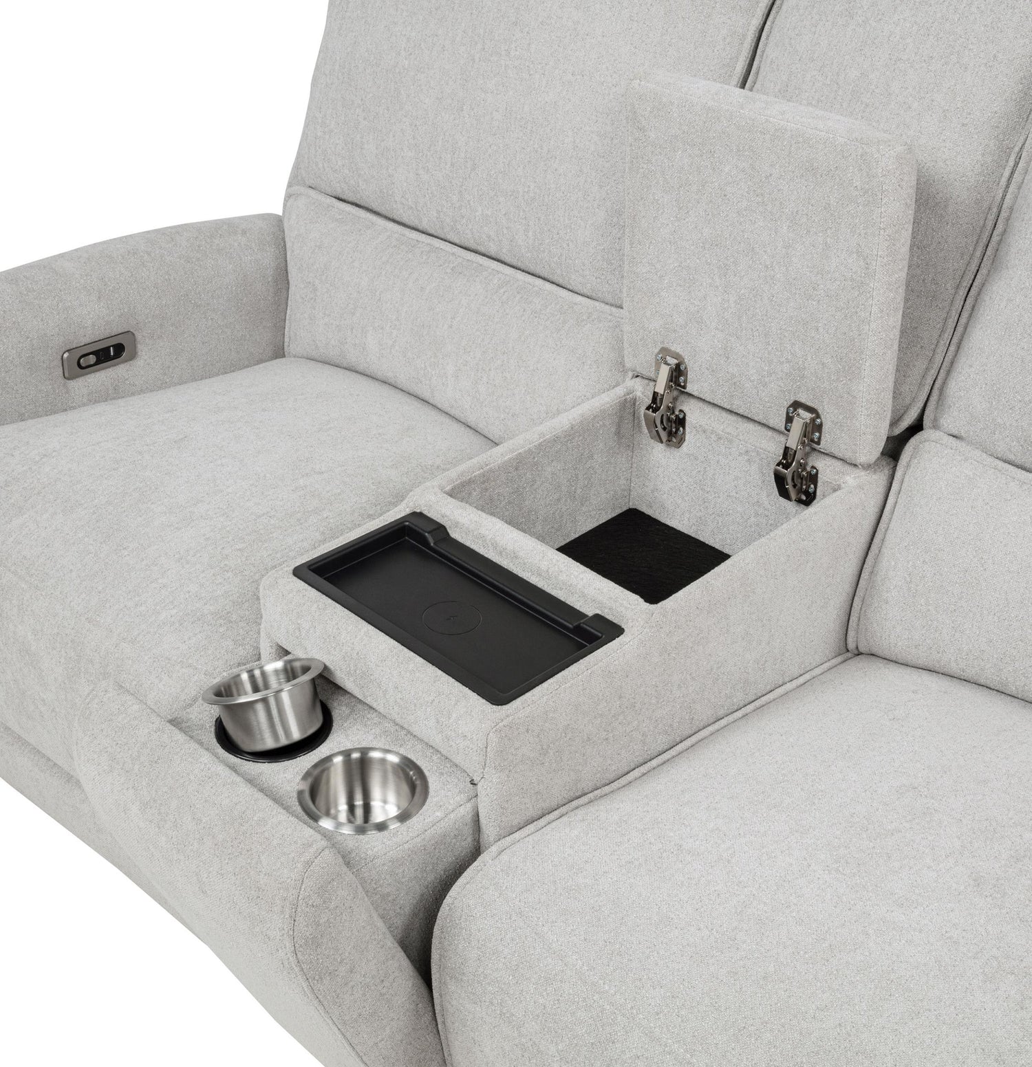 Sylmar Chenille Upholstered Power Reclining Loveseat Grey - 610522P