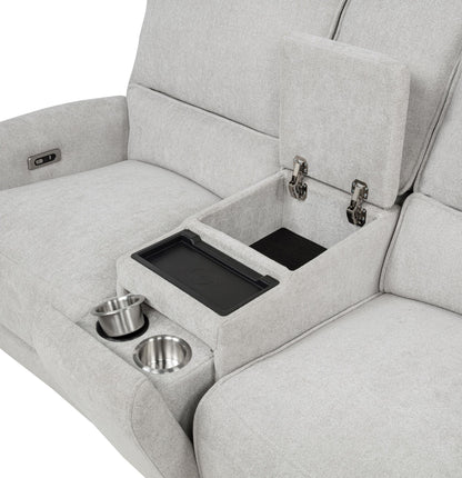 Sylmar Chenille Upholstered Power Reclining Loveseat Grey - 610522P
