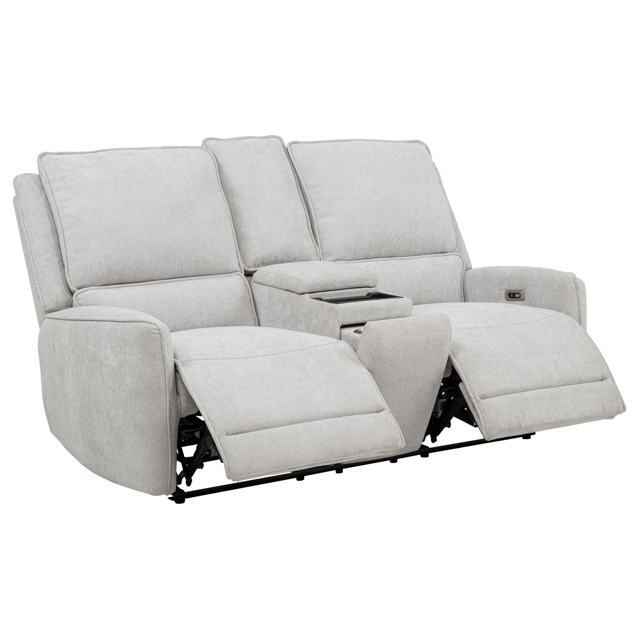 Sylmar Chenille Upholstered Power Reclining Loveseat Grey - 610522P