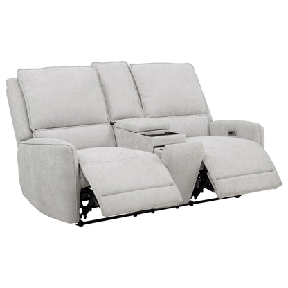 Sylmar Chenille Upholstered Power Reclining Loveseat Grey - 610522P