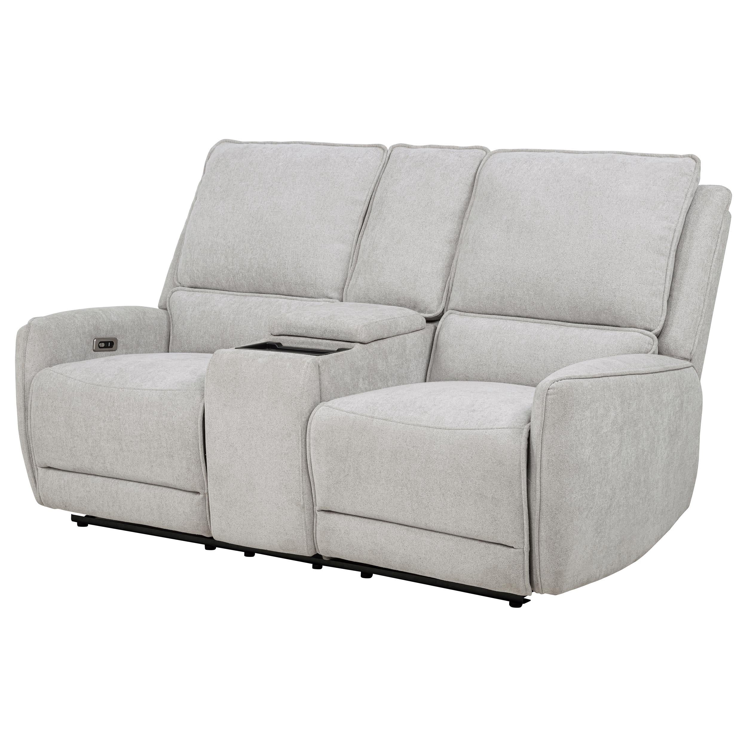 Sylmar Chenille Upholstered Power Reclining Loveseat Grey - 610522P
