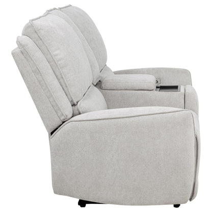 Sylmar Chenille Upholstered Power Reclining Loveseat Grey - 610522P