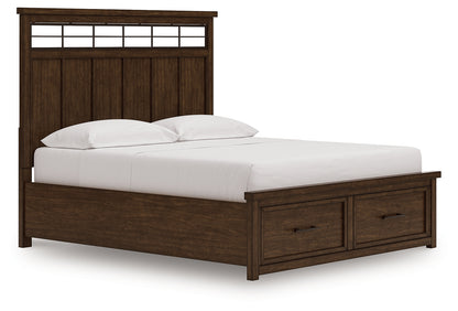 Taffenbrook Medium Brown California King Panel Storage Bed - B849B5