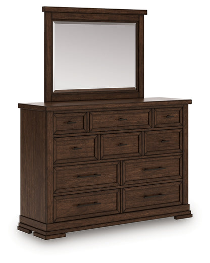 Taffenbrook Medium Brown Dresser and Mirror - B849B1