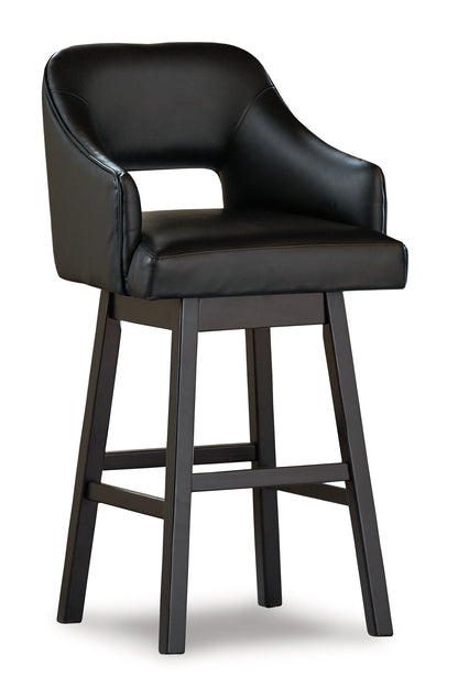 Tallenger 2-Piece Bar Stool in Black/Dark Brown - PKG008409