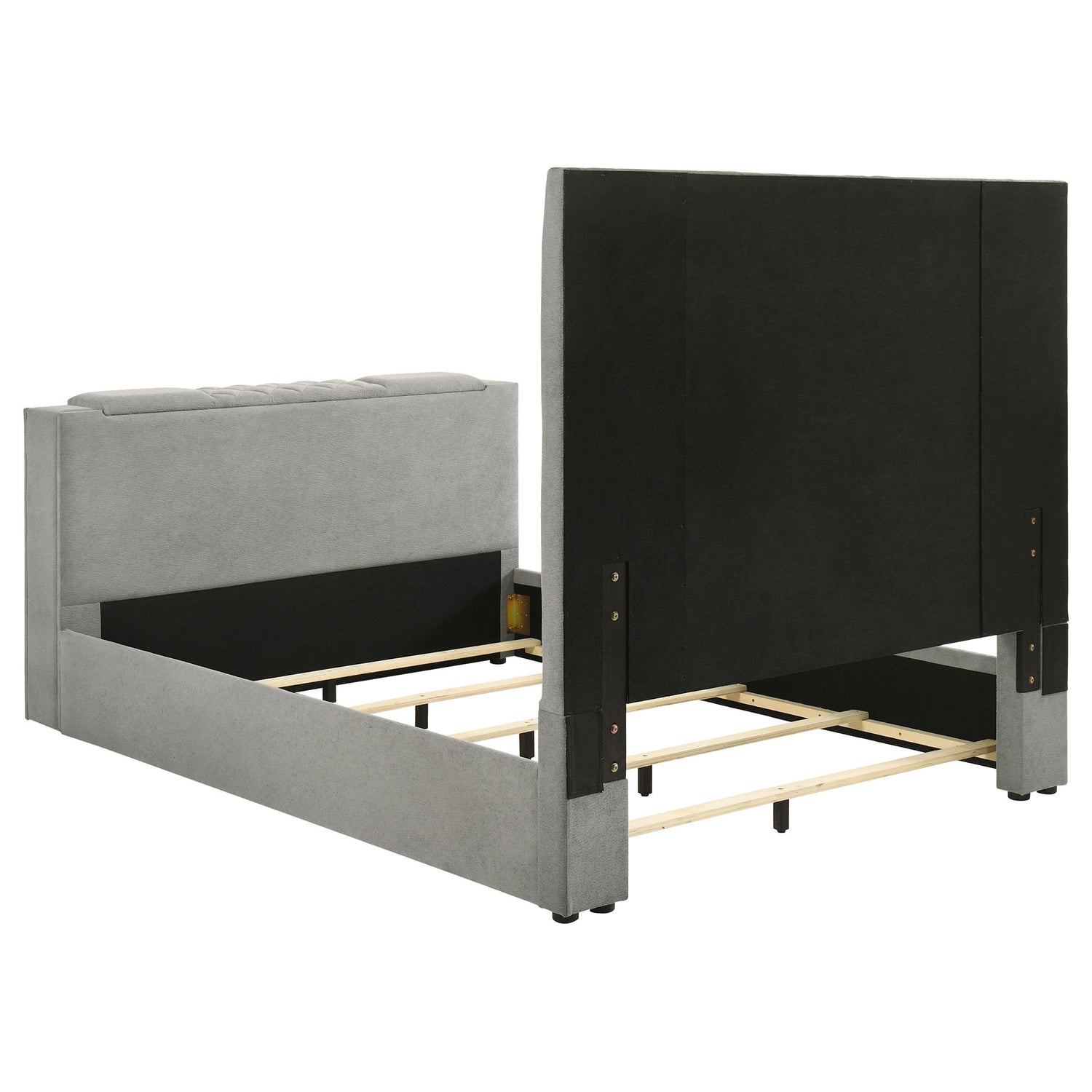 Tara 61-inch Upholstered Queen Panel TV Bed Grey - 315994Q