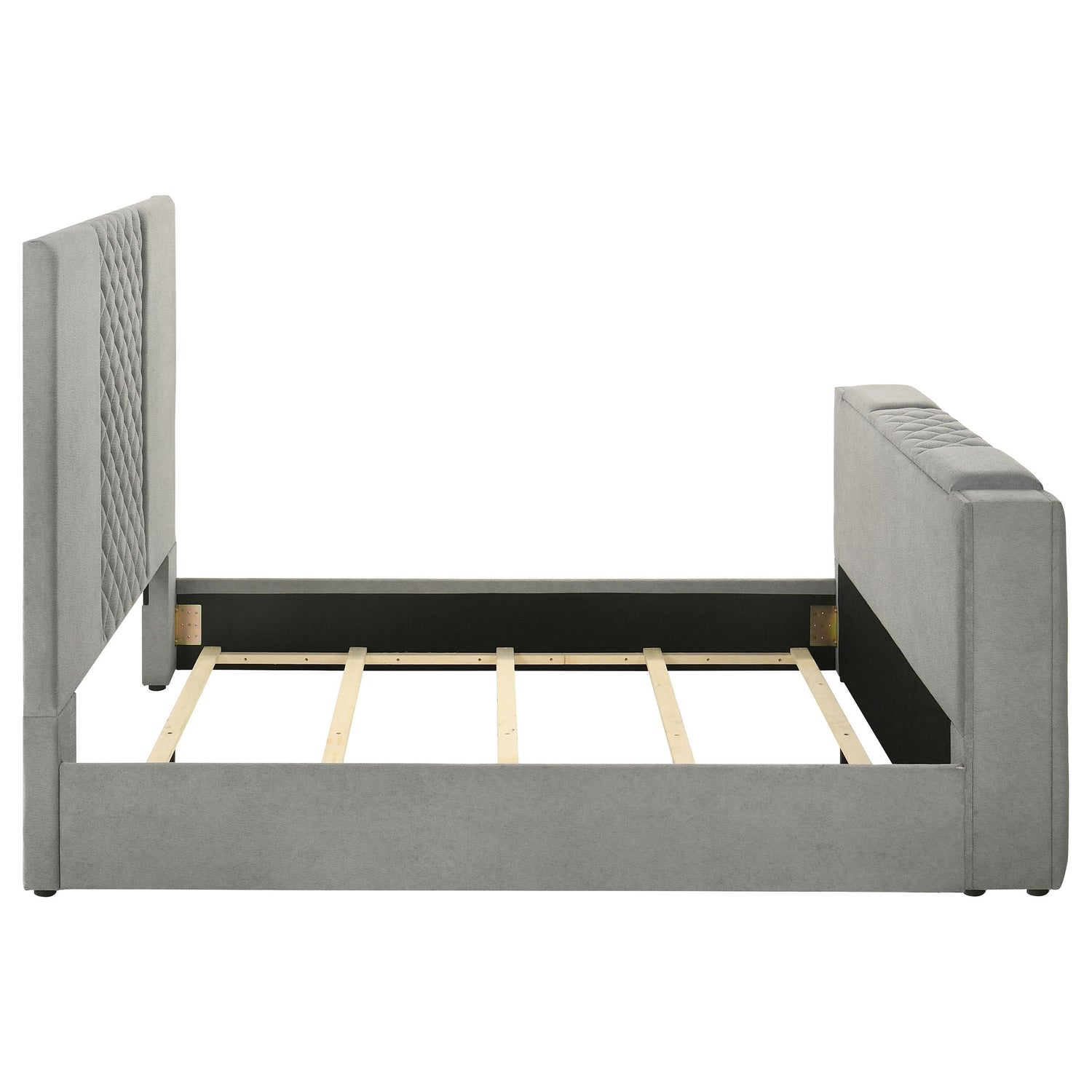 Tara 61-inch Upholstered Queen Panel TV Bed Grey - 315994Q