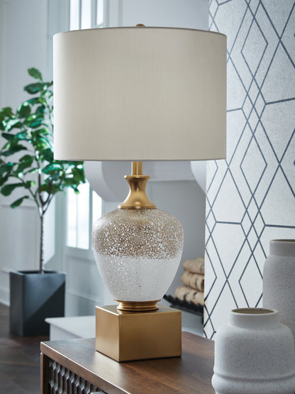 Tavisburg Brown/White/Gold Table Lamp - L430894
