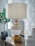 Tavisburg Brown/White/Gold Table Lamp - L430894