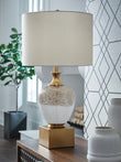 Tavisburg Brown/White/Gold Table Lamp - L430894