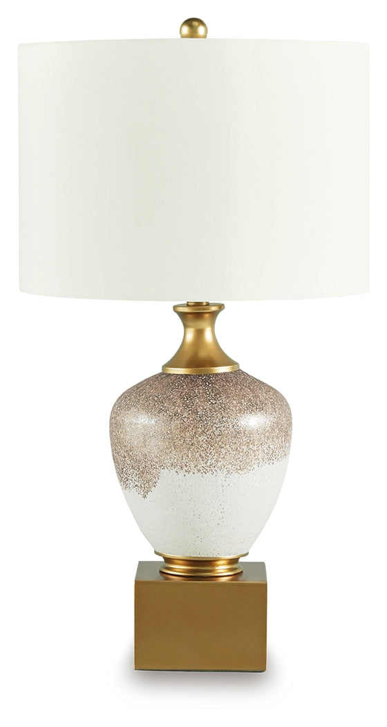 Tavisburg Brown/White/Gold Table Lamp - L430894