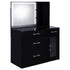 TBA 2-drawer Vanity Table Set LED Mirror and Stool Black High Gloss - 930219