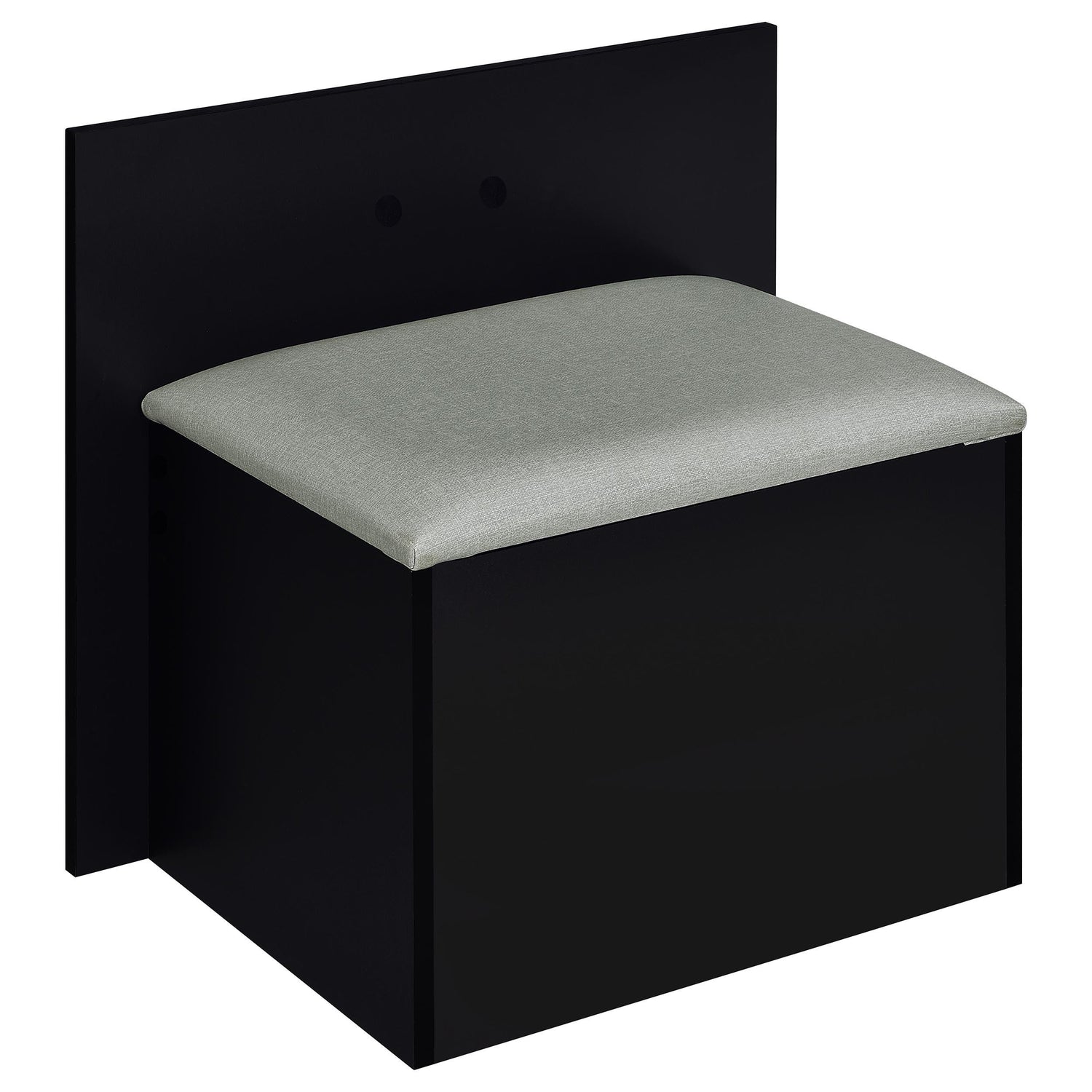 TBA 2-drawer Vanity Table Set LED Mirror and Stool Black High Gloss - 930219