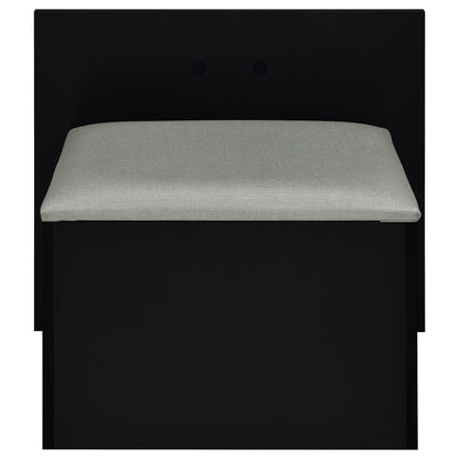 TBA 2-drawer Vanity Table Set LED Mirror and Stool Black High Gloss - 930219