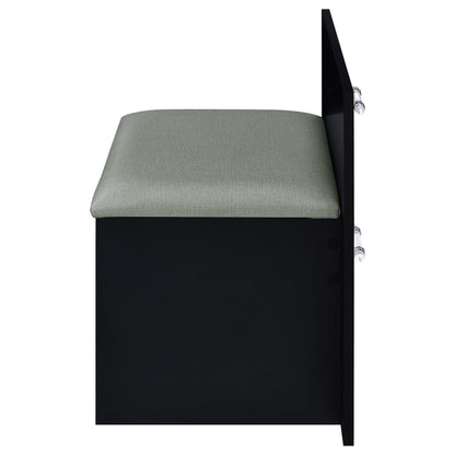TBA 2-drawer Vanity Table Set LED Mirror and Stool Black High Gloss - 930219