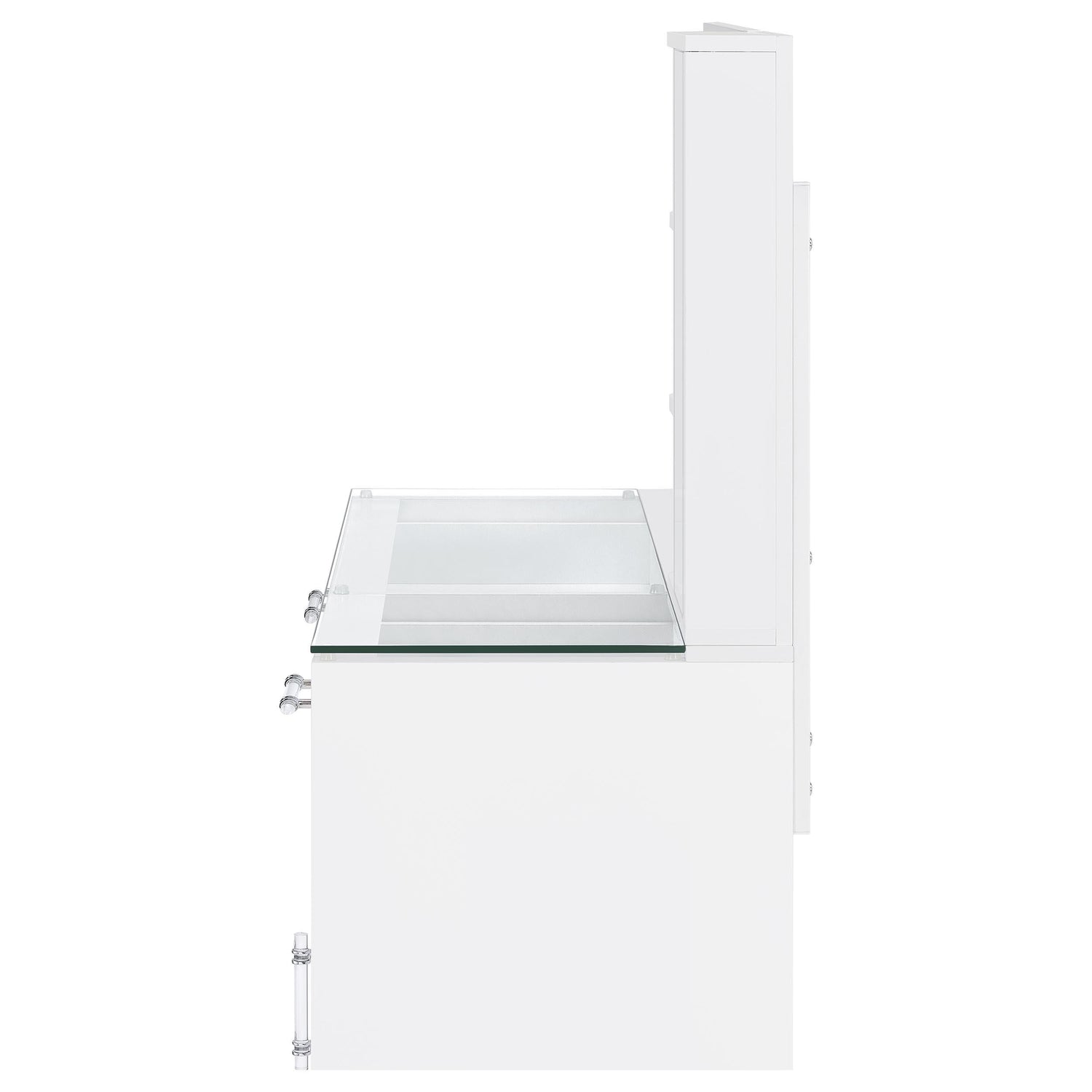 TBA 2-drawer Vanity Table Set LED Mirror and Stool White High Gloss - 930218
