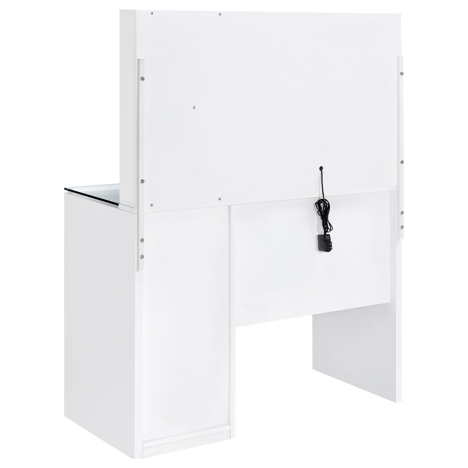 TBA 2-drawer Vanity Table Set LED Mirror and Stool White High Gloss - 930218
