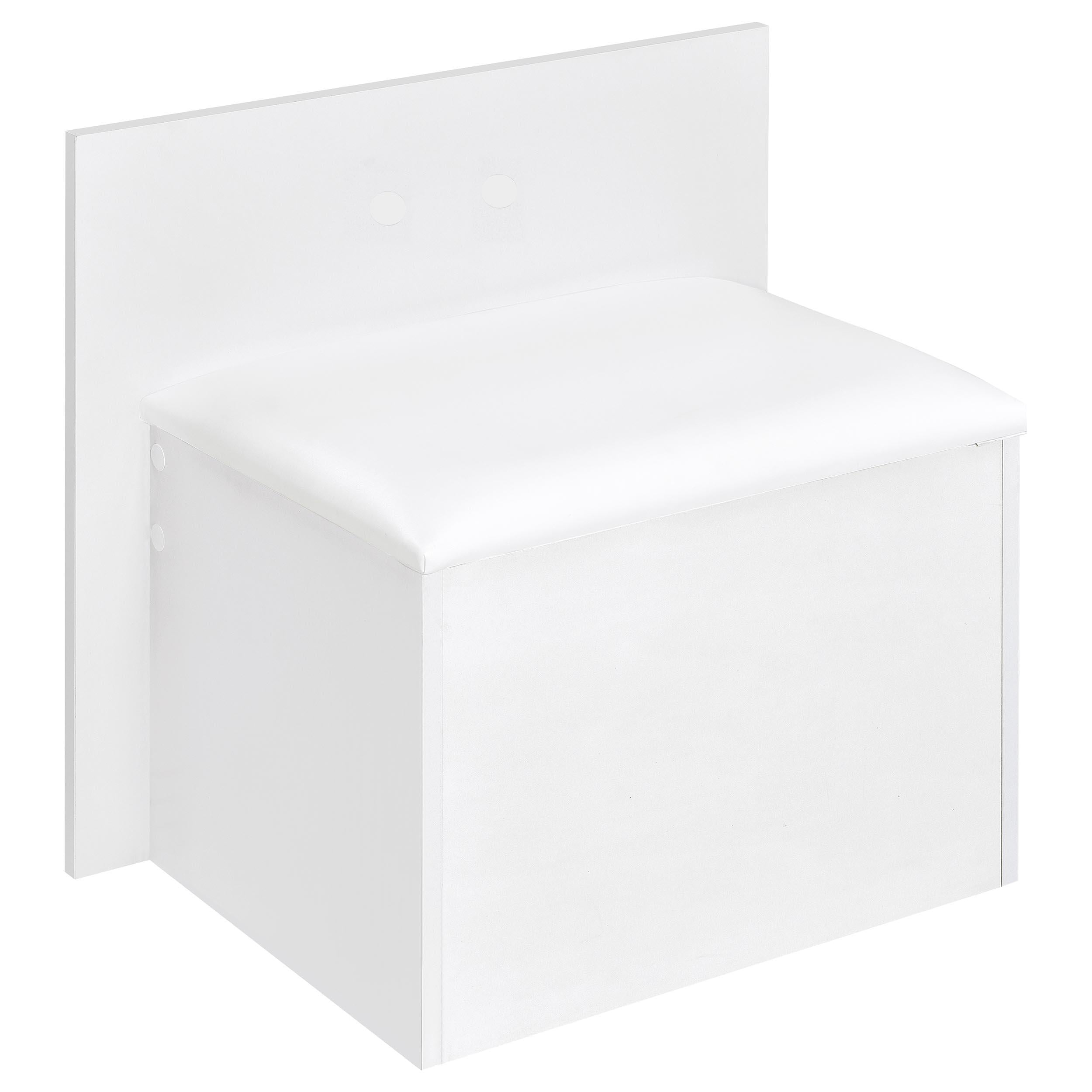 TBA 2-drawer Vanity Table Set LED Mirror and Stool White High Gloss - 930218