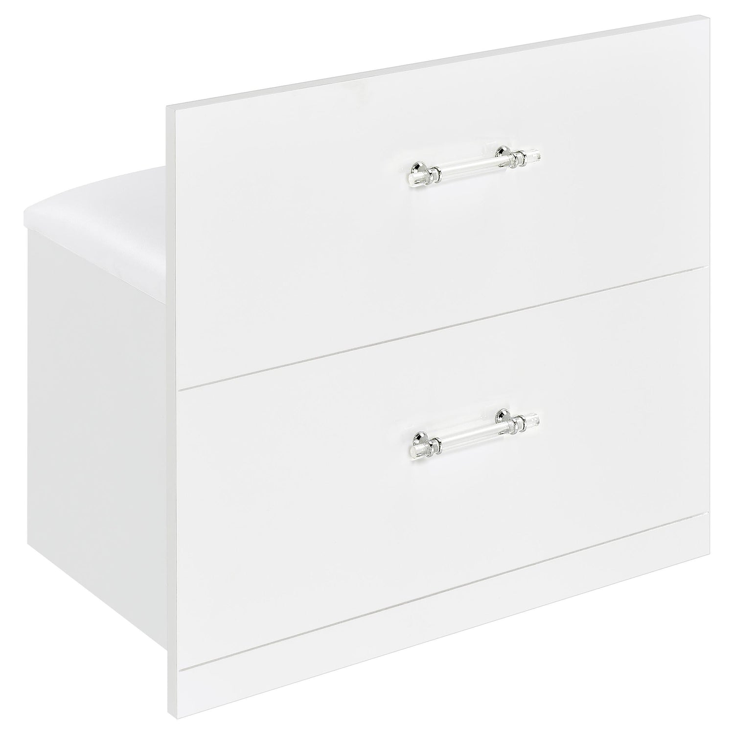 TBA 2-drawer Vanity Table Set LED Mirror and Stool White High Gloss - 930218