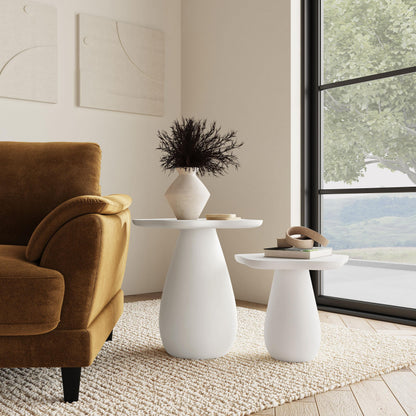 TBA 22-inch Engineered Wood Cloud Shaped Side Table Off White - 930616