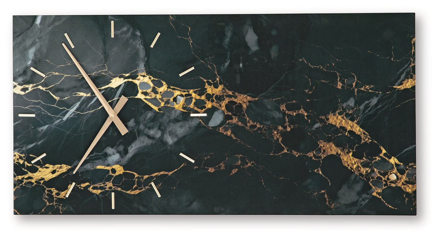 Teague Black/Gold Finish Wall Clock - A8010430