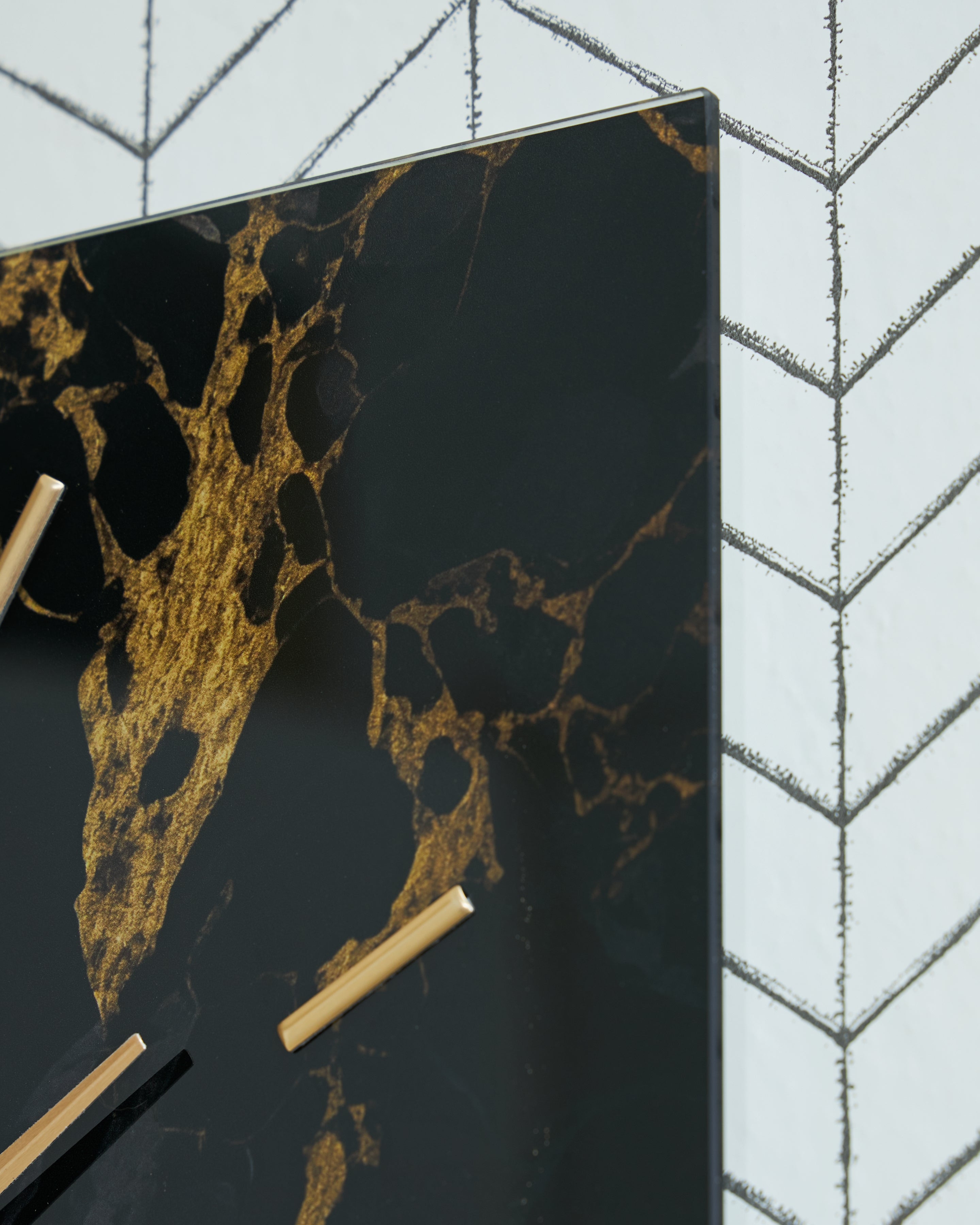 Teague Black/Gold Finish Wall Clock - A8010430