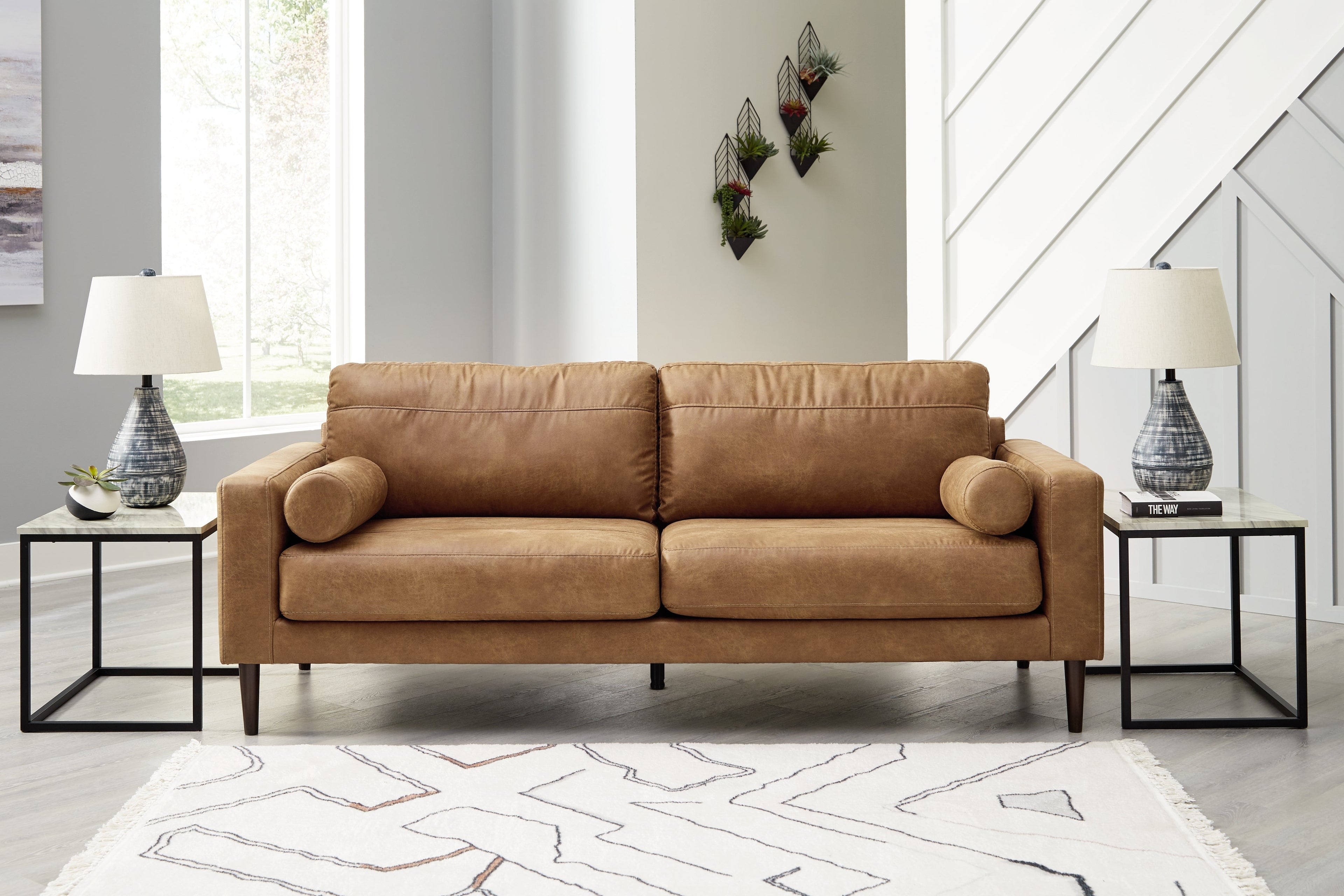 Telora Sofa, Loveseat, Chair and Ottoman in Caramel - PKG015059