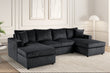 Terasa - Black Double Chaise Sectional - TERASA BLACK