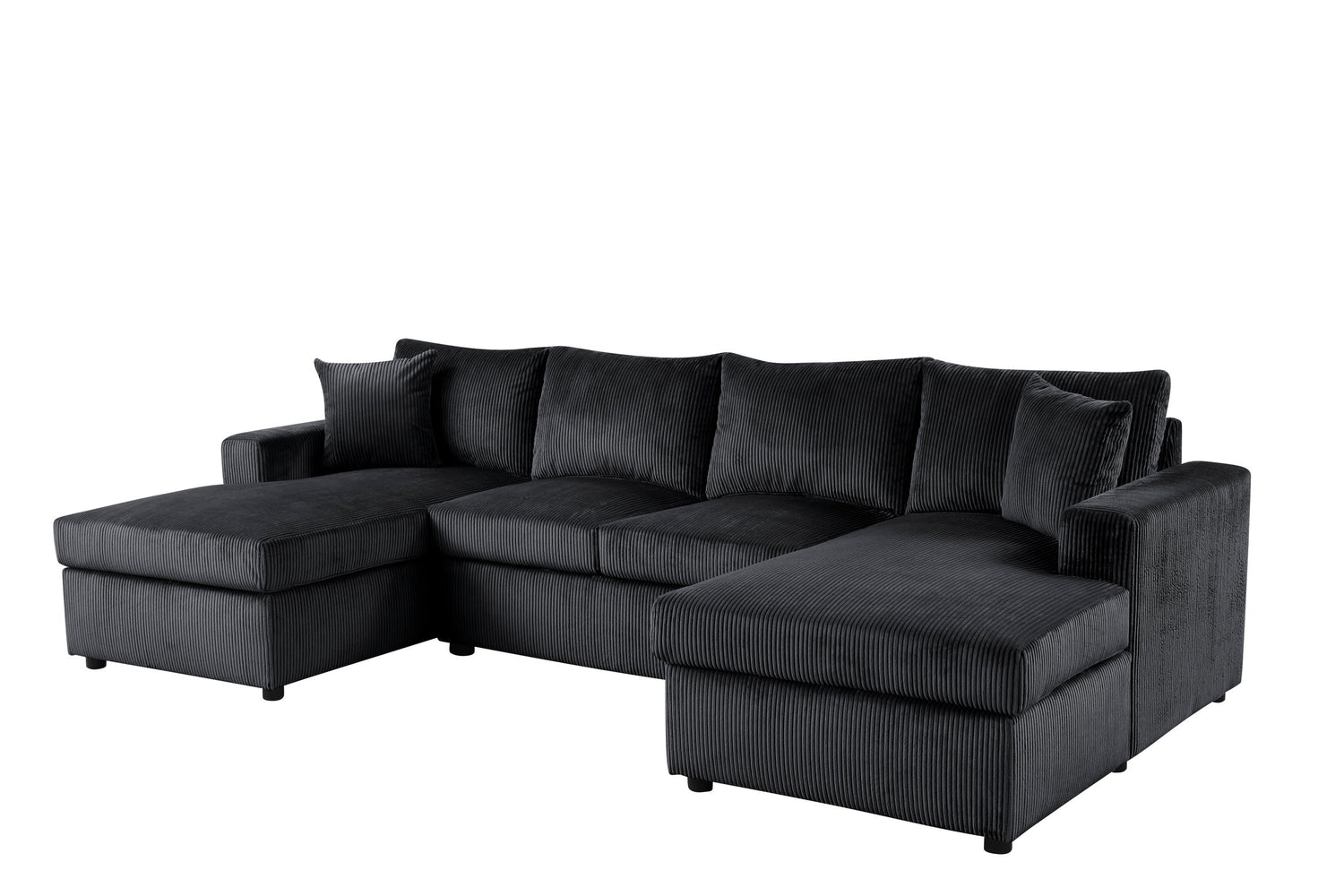 Terasa - Black Double Chaise Sectional - TERASA BLACK
