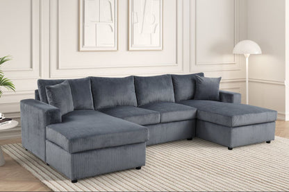 Terasa - Gray Double Chaise Sectional - TERASA GRAY