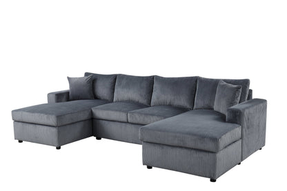 Terasa - Gray Double Chaise Sectional - TERASA GRAY