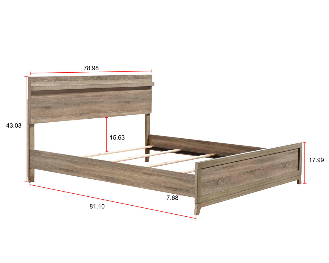 Tilston Natural King Panel Bed - SET | B3400-K-HB | B3400-K-FB | B3400-KQ-RAIL - Bien Home Furniture &amp; Electronics