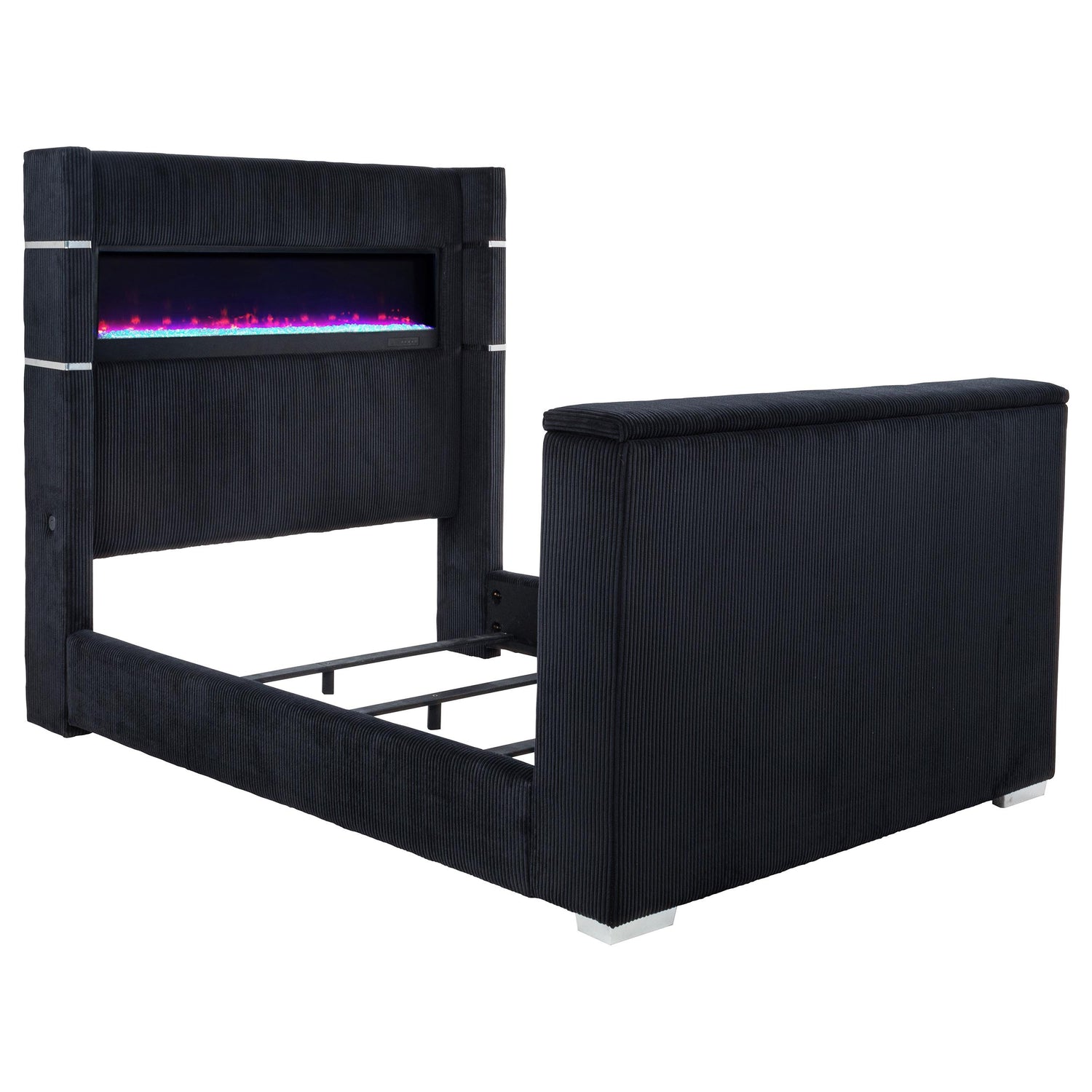 Tisdall California King Flame Visualizer TV Bed Black - 315868BLKKW