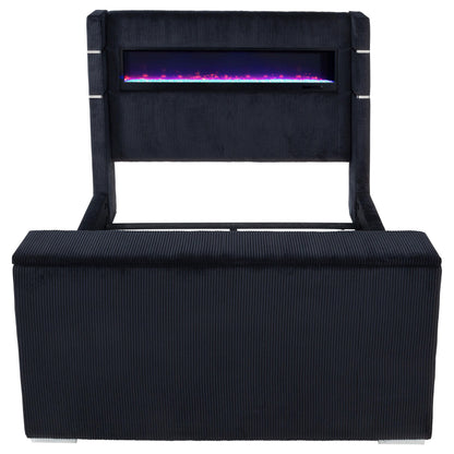 Tisdall California King Flame Visualizer TV Bed Black - 315868BLKKW
