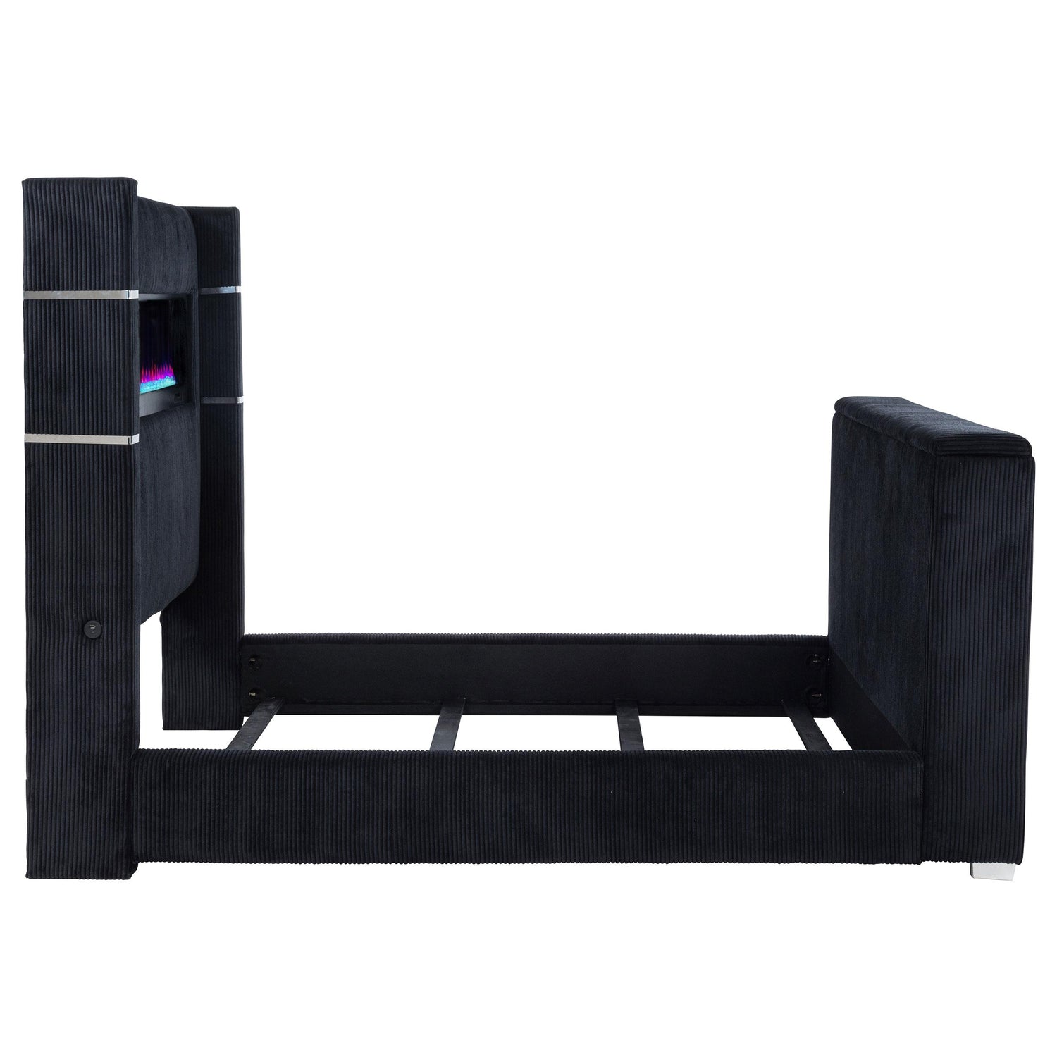 Tisdall California King Flame Visualizer TV Bed Black - 315868BLKKW