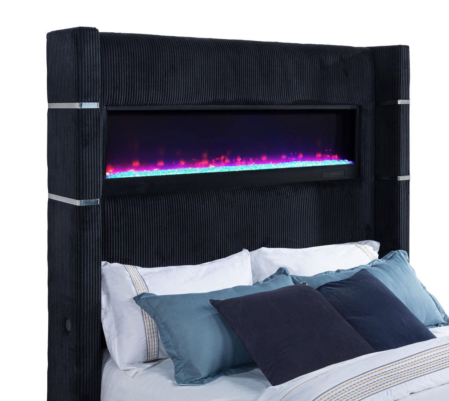 Tisdall California King Flame Visualizer TV Bed Black - 315868BLKKW