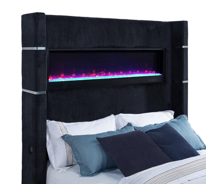 Tisdall California King Flame Visualizer TV Bed Black - 315868BLKKW