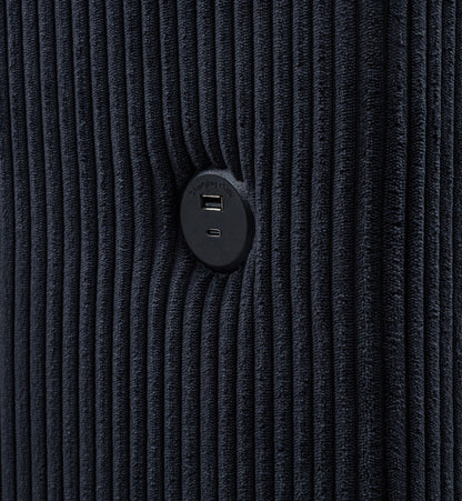 Tisdall Eastern King Flame Visualizer Wingback TV Bed Black - 315868BLKKE