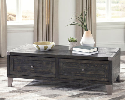 Todoe Coffee Table with 1 End Table in Dark Gray - PKG008763