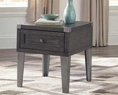 Todoe Coffee Table with 1 End Table in Dark Gray - PKG008763