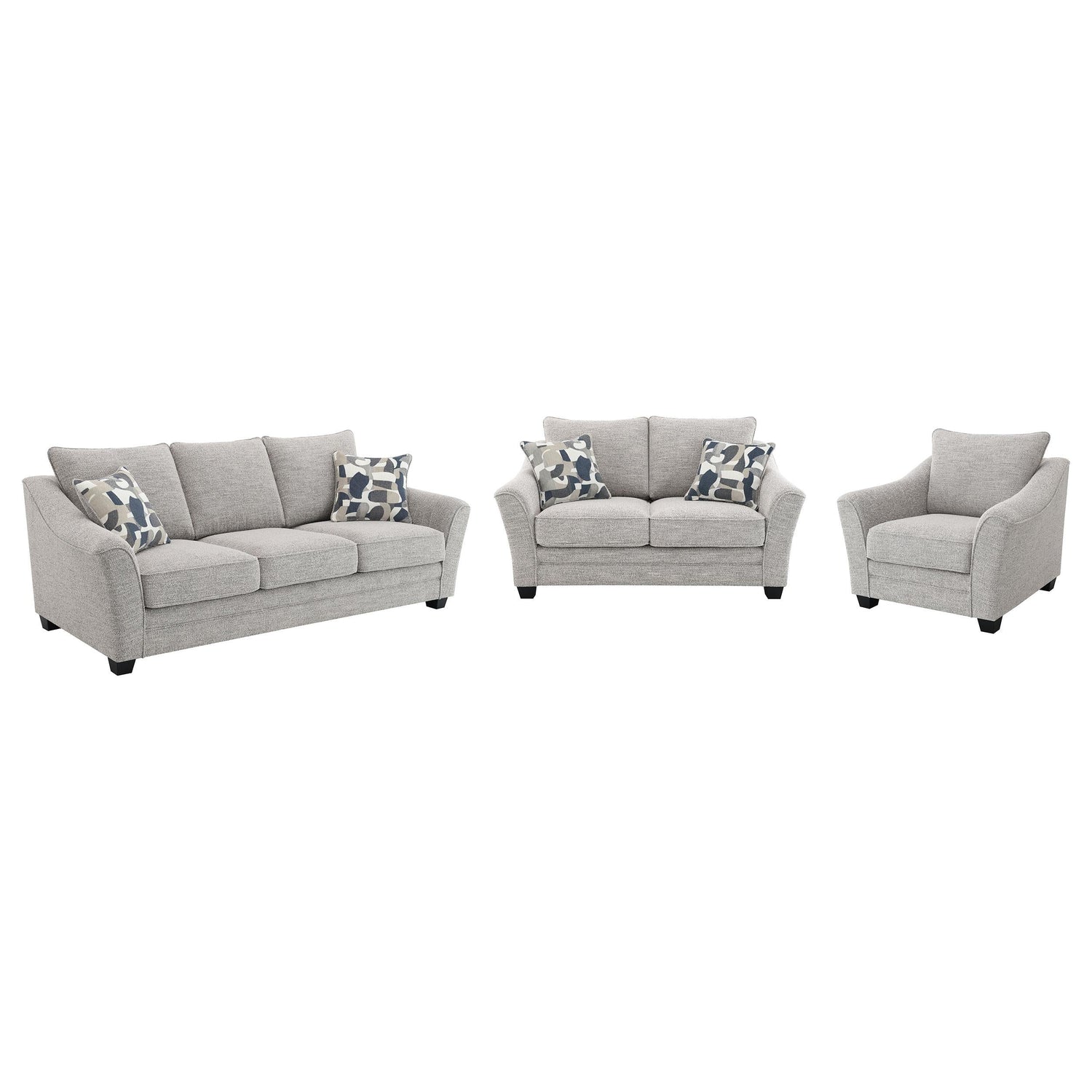 Tomkins Light Gray 3-Piece Boucle Upholstered Sofa Set from Coaster - Luna Furniture