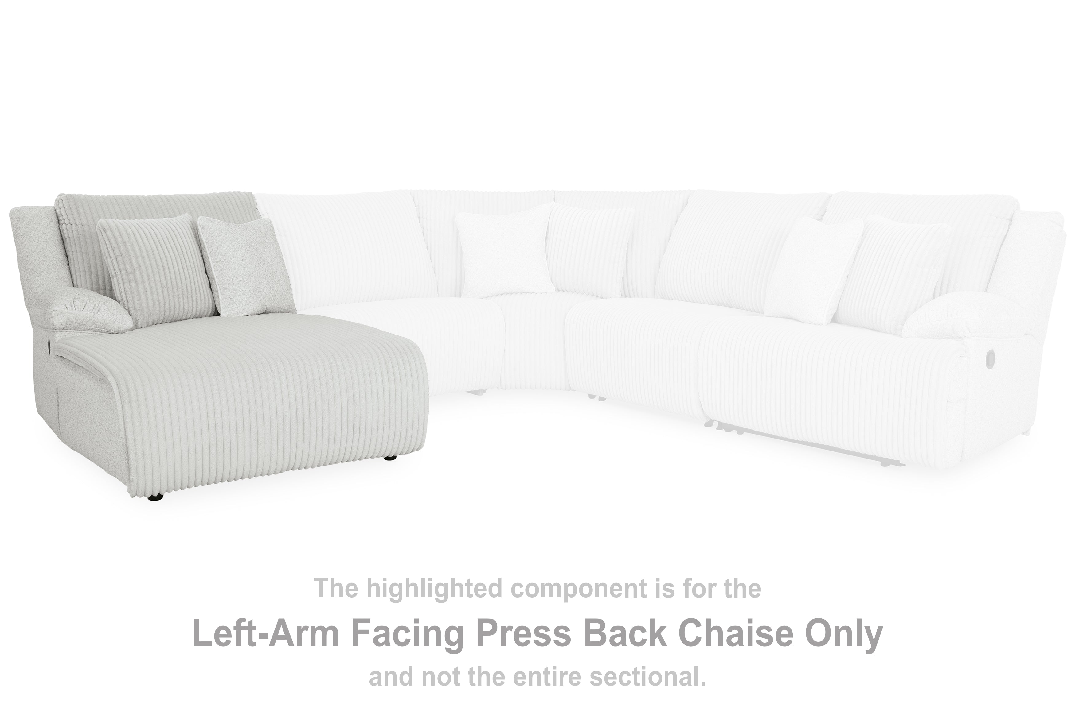 Top Tier Alloy Left-Arm Facing Press Back Chaise - 9270605