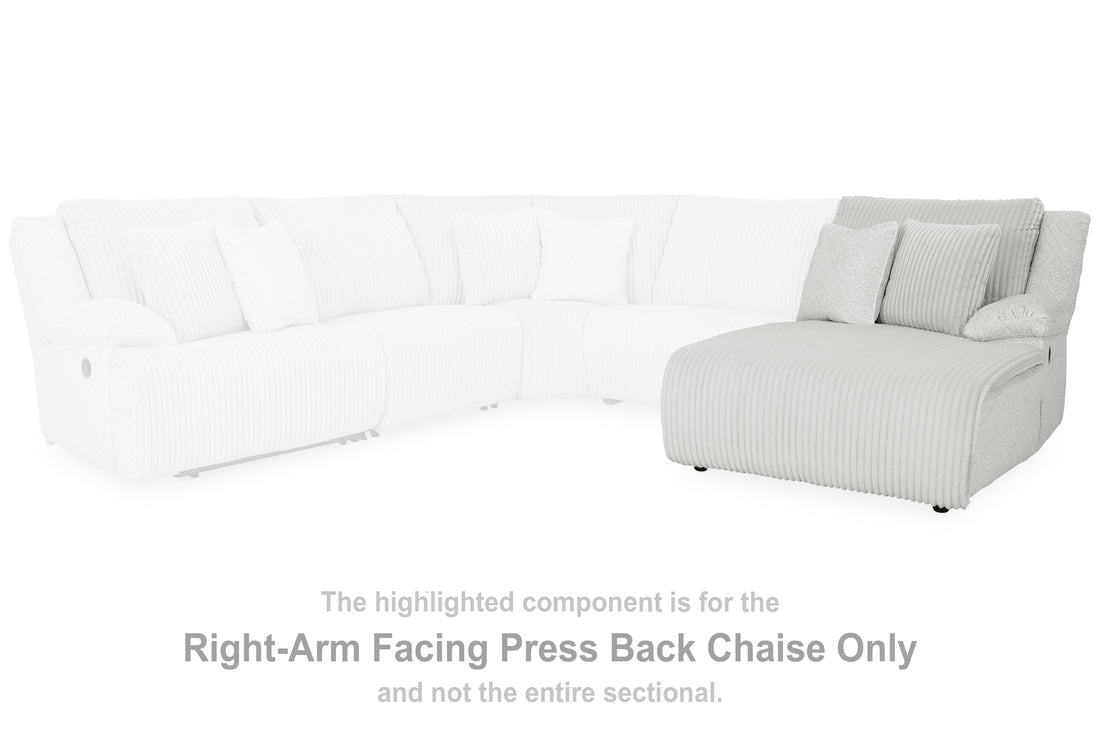 Top Tier Alloy Right-Arm Facing Press Back Chaise - 9270607