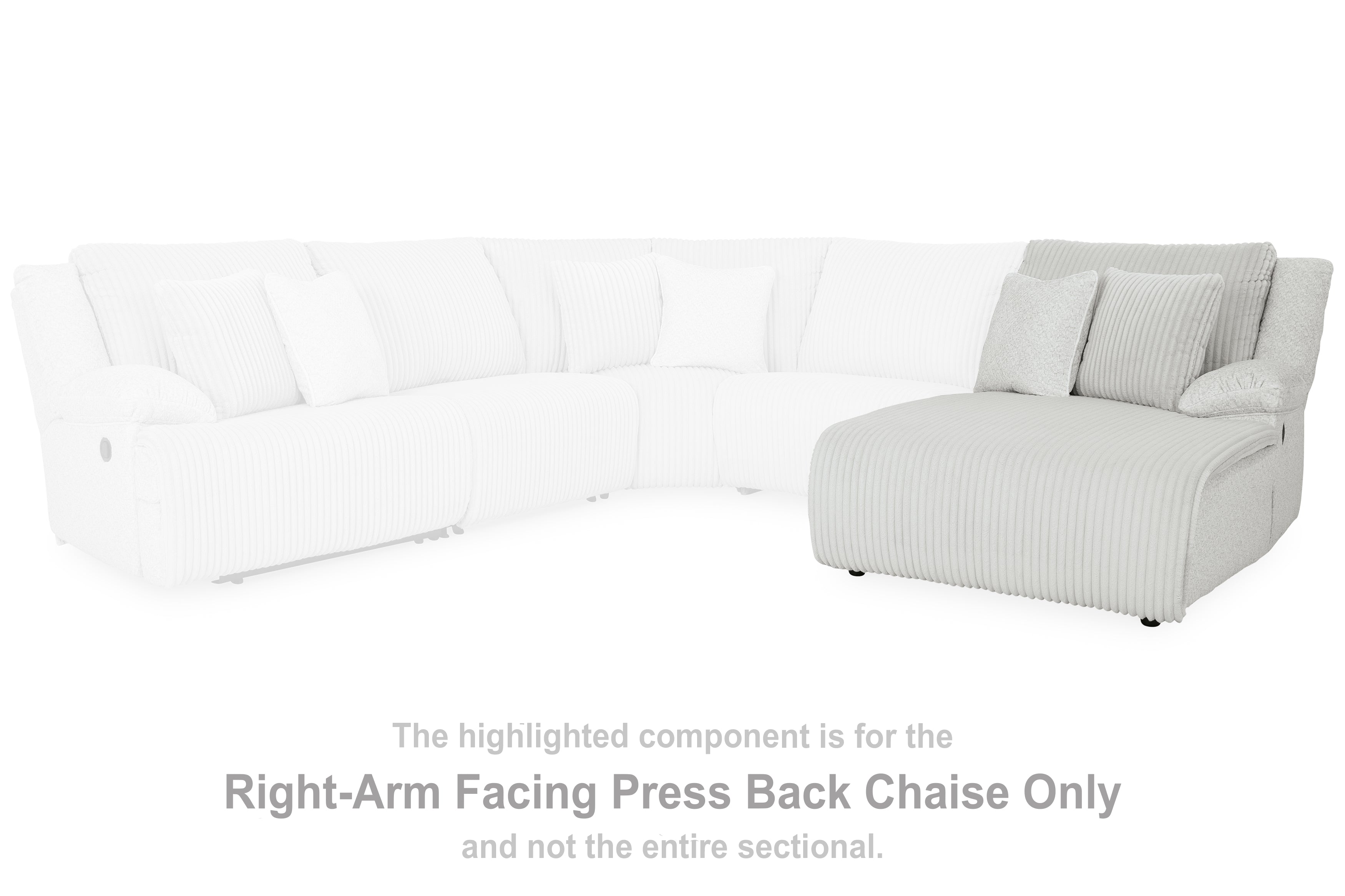 Top Tier Alloy Right-Arm Facing Press Back Chaise - 9270607