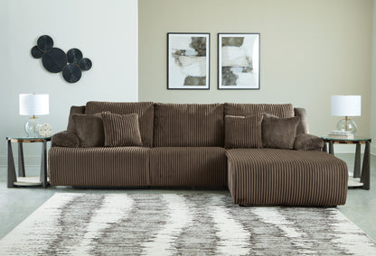 Top Tier Chocolate 3-Piece Sectional Sofa Chaise - 92705S6
