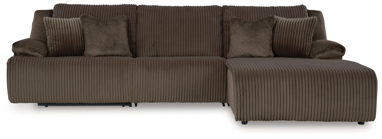 Top Tier Chocolate 3-Piece Sectional Sofa Chaise - 92705S6