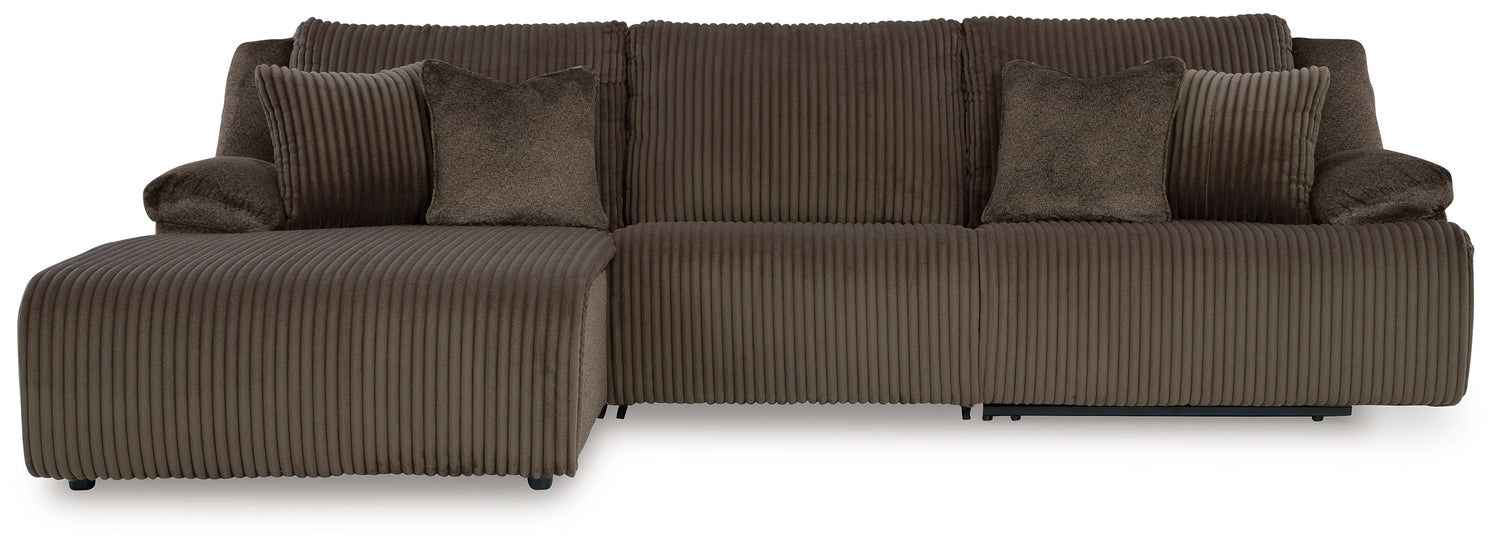 Top Tier Chocolate 3-Piece Sectional Sofa Chaise - 92705S7