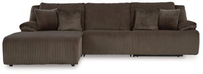 Top Tier Chocolate 3-Piece Sectional Sofa Chaise - 92705S7