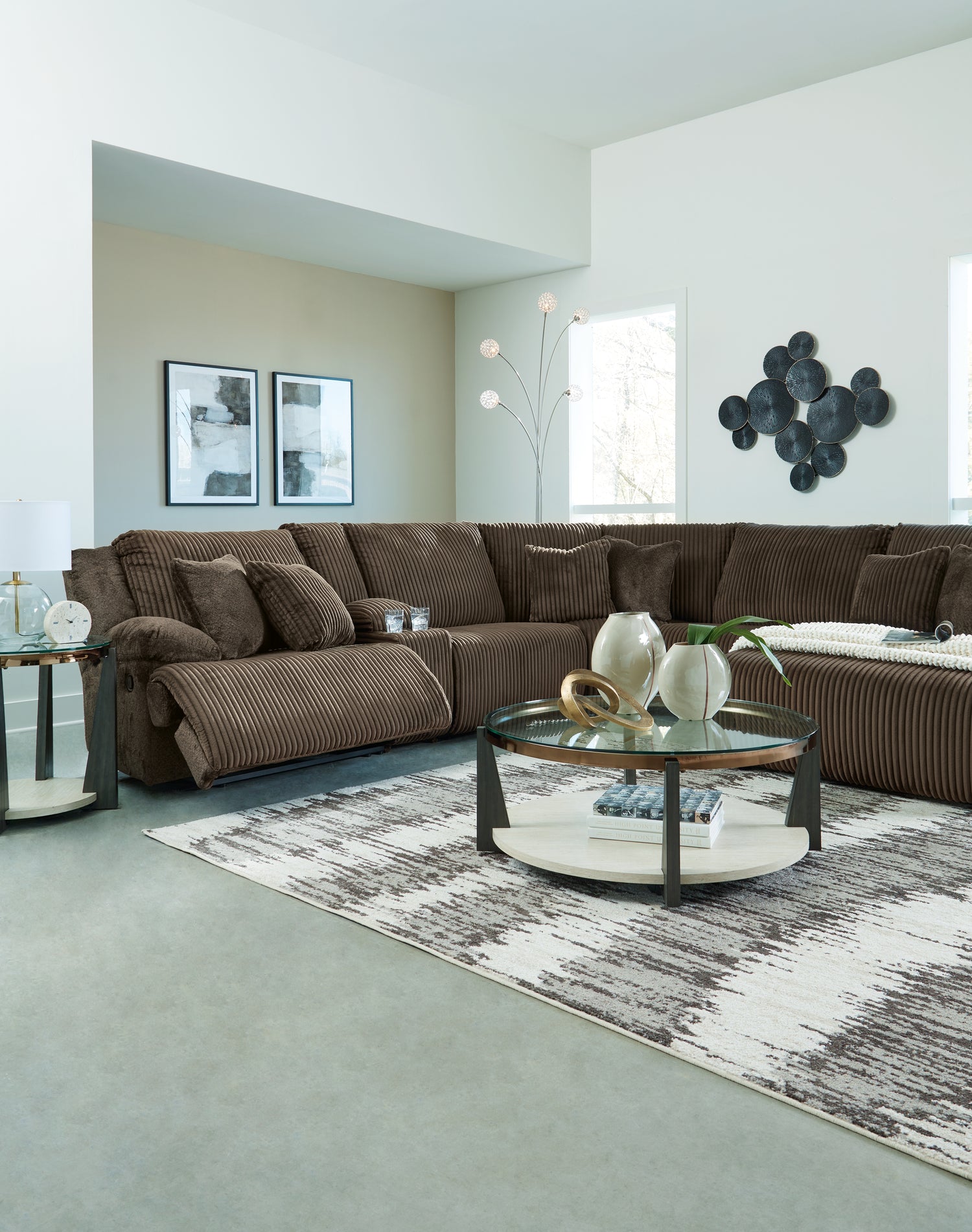 Top Tier Chocolate 3-Piece Sofa Chaise Sectional - 92705S10