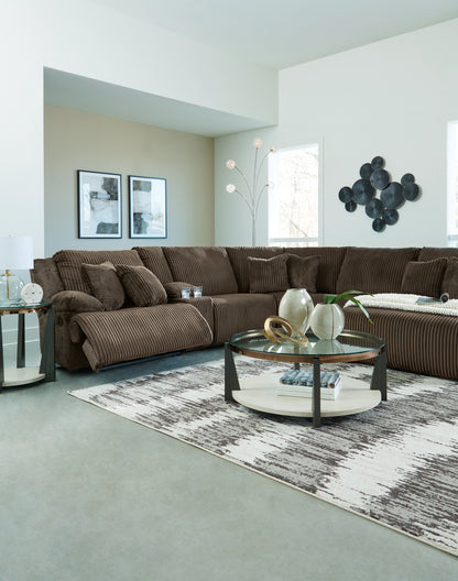 Top Tier Chocolate 3-Piece Sofa Chaise Sectional - 92705S10